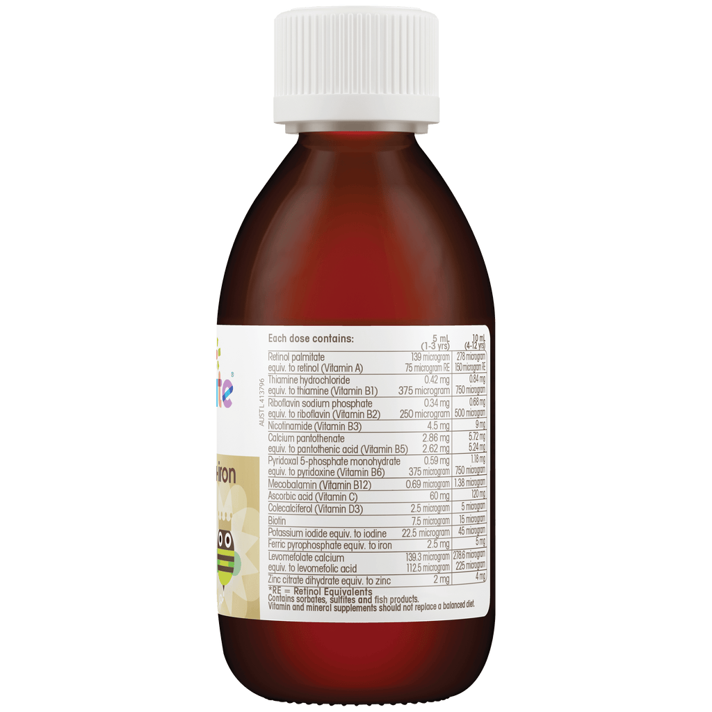 Gold multivitamin + iron liquid kids