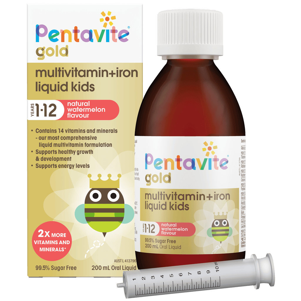 Gold multivitamin + iron liquid kids
