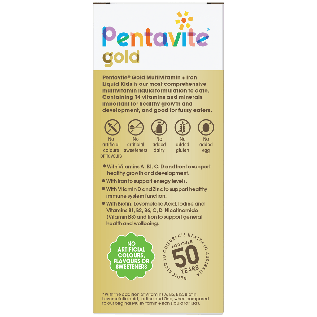 Gold multivitamin + iron liquid kids