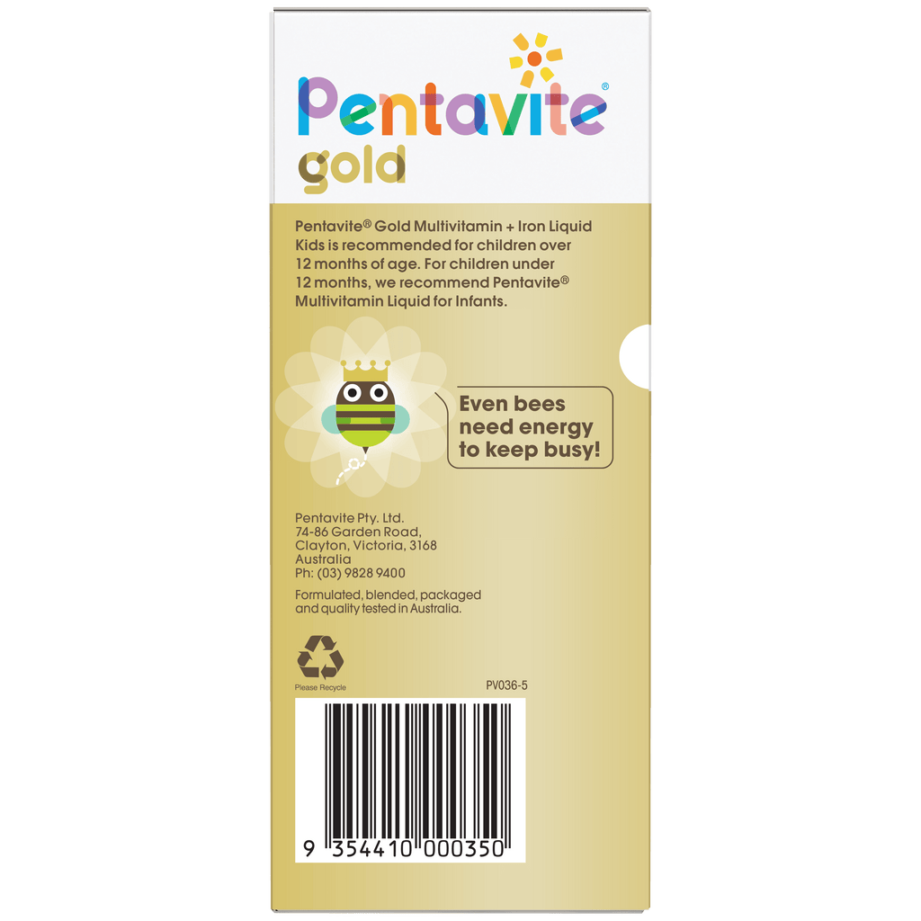 Gold multivitamin + iron liquid kids