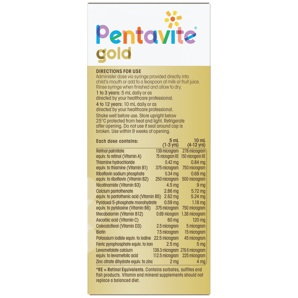 Gold multivitamin + iron liquid kids
