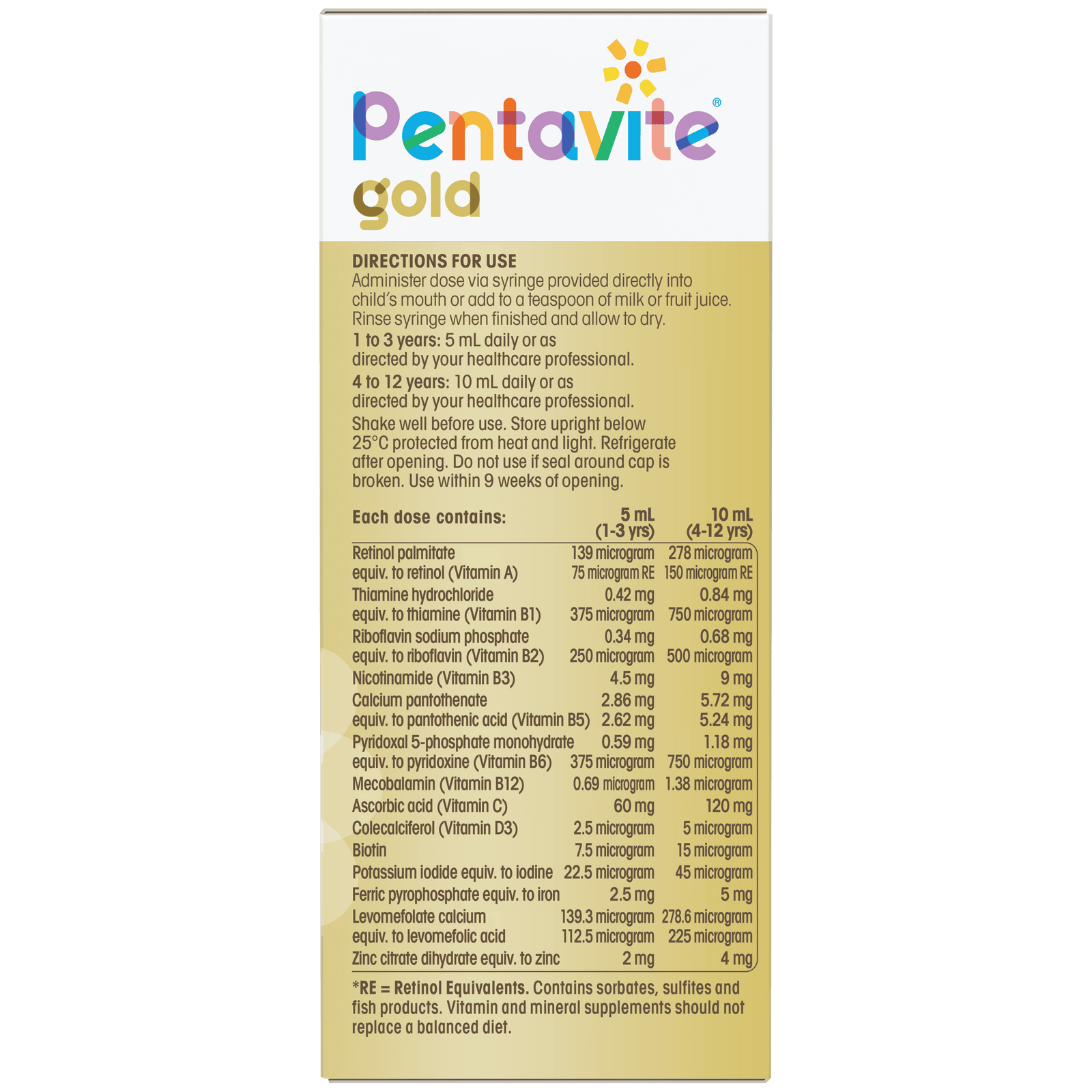 Gold multivitamin + iron liquid kids