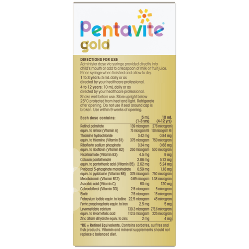 Gold multivitamin + iron liquid kids