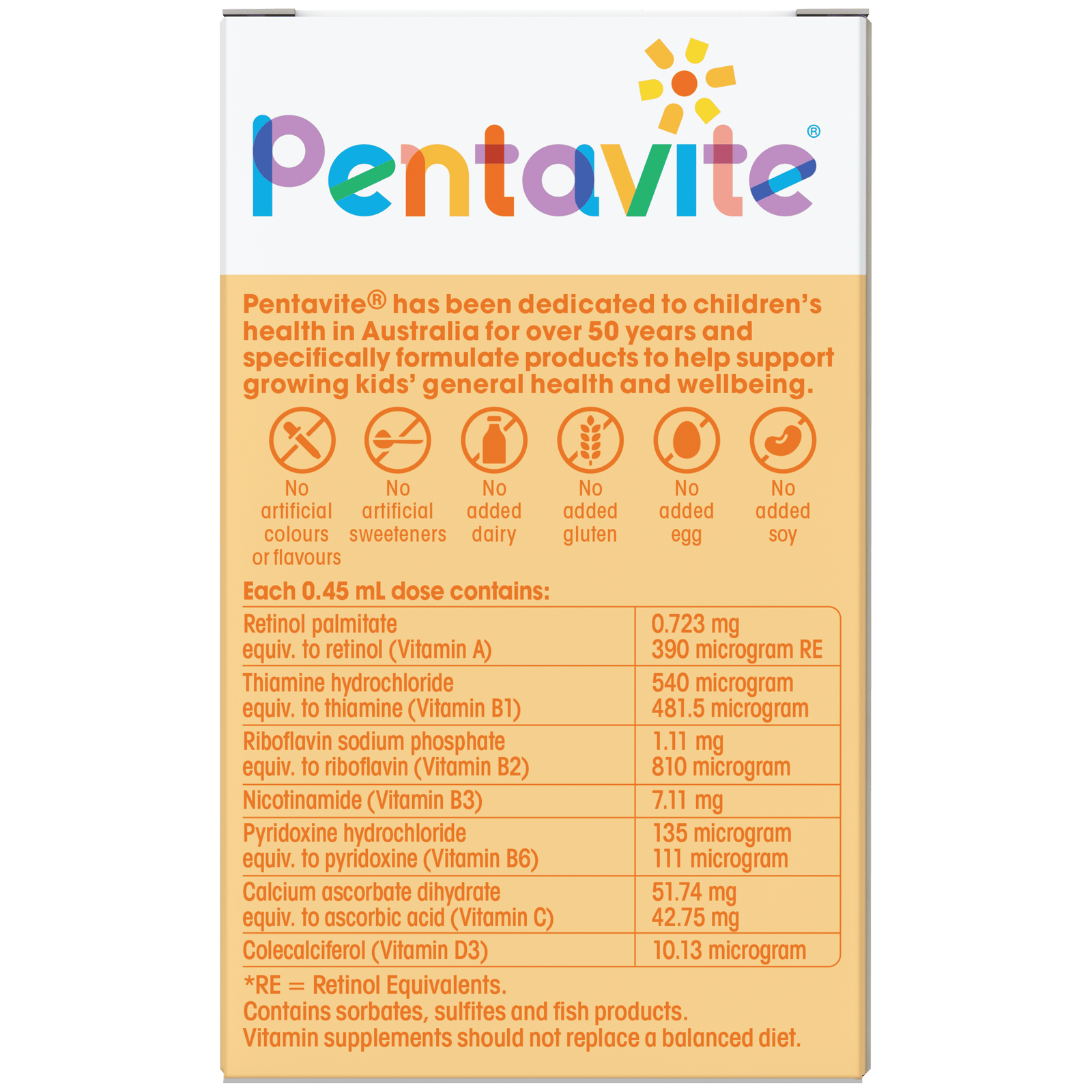 Multivitamin liquid for infants