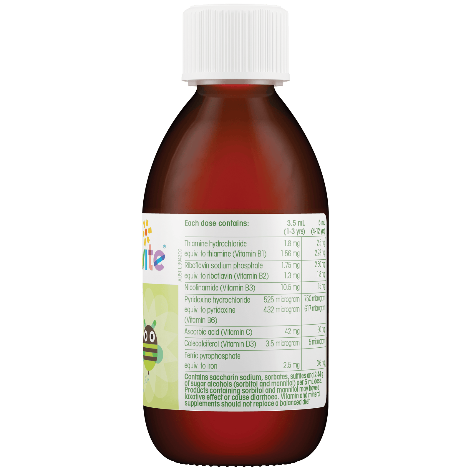 Multivitamin + iron liquid for kids
