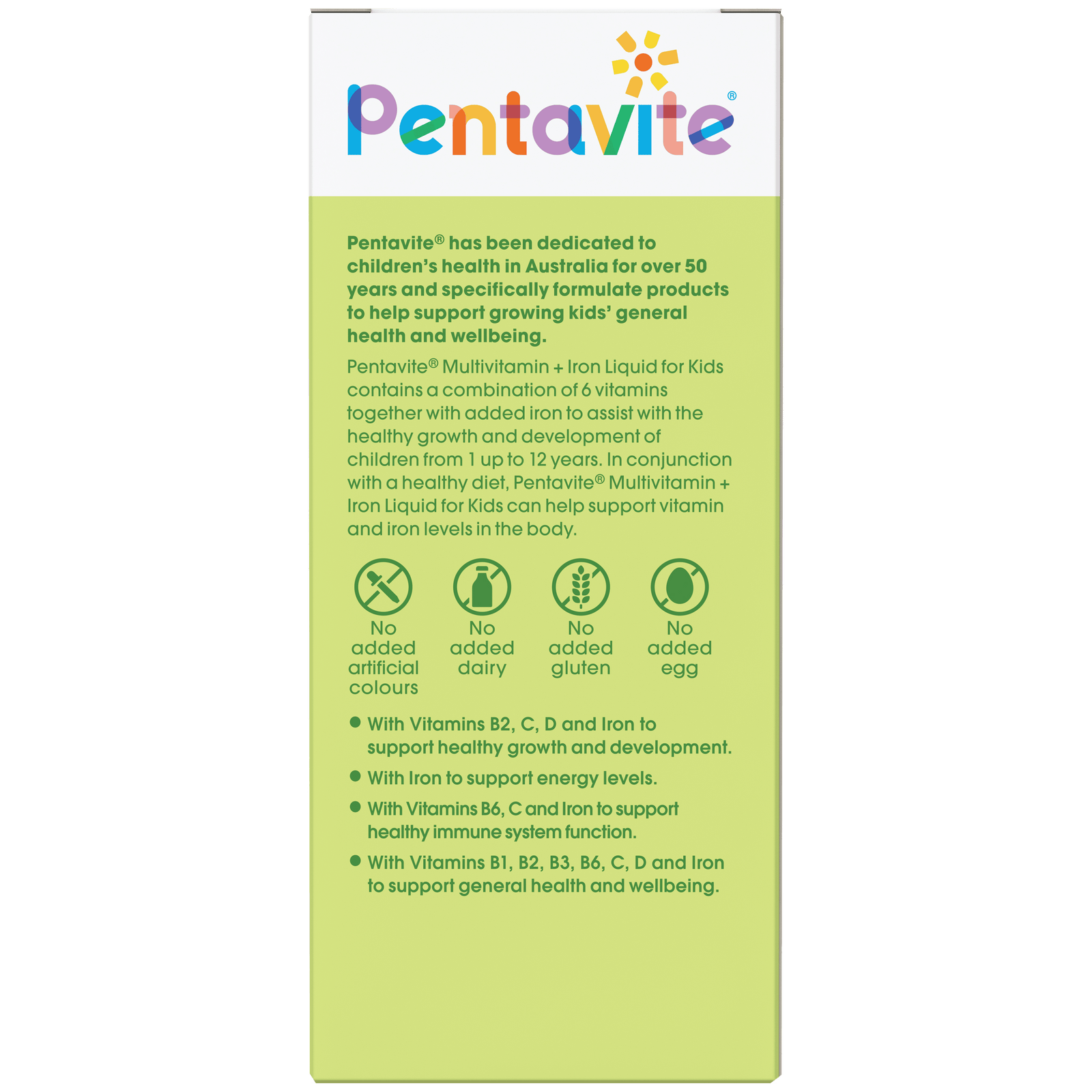 Multivitamin + iron liquid for kids