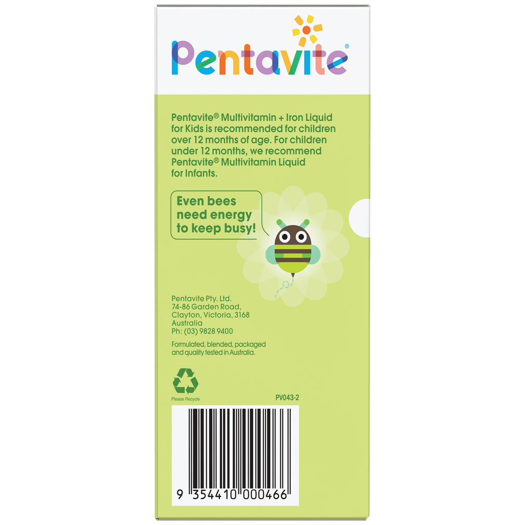 Multivitamin + iron liquid for kids