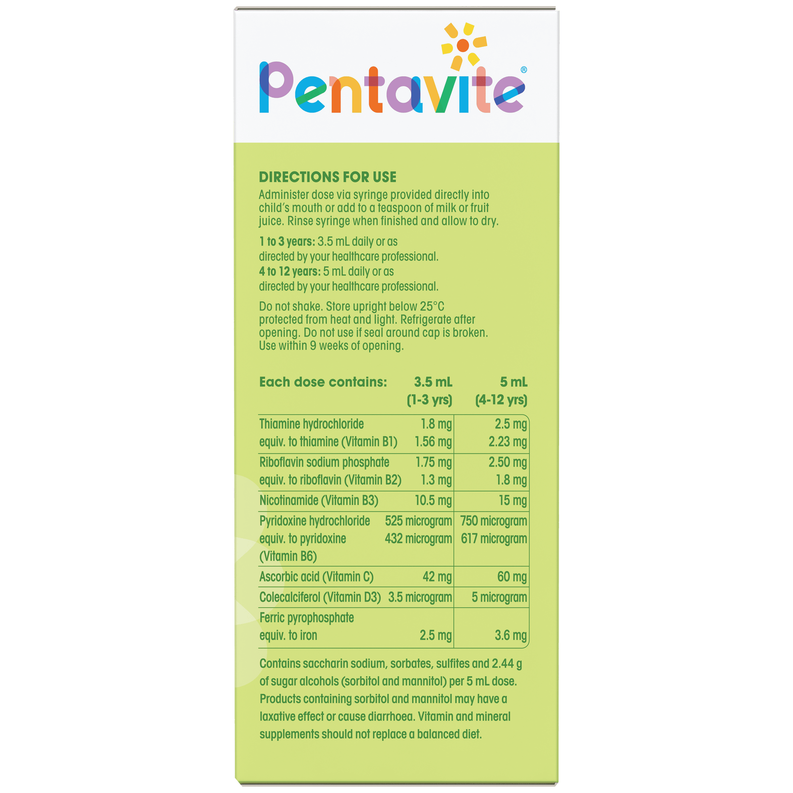 Multivitamin + iron liquid for kids