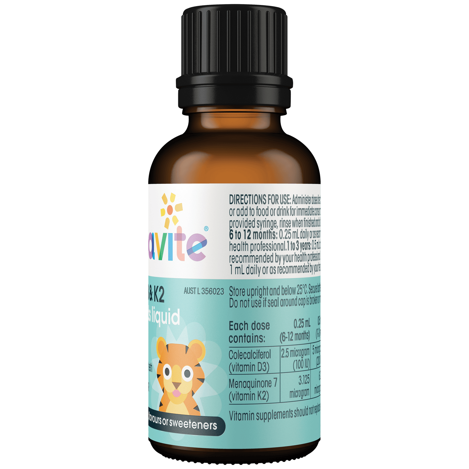 Vitamin D3 & K2 infant & kids liquid